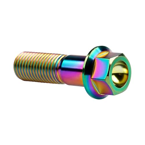 Image of Titanium Bolt M12 30 35 40 45 50 55 60 65 70 75 80 85 90mm Hex Small Flange Head for Motorcycle Car Modification Pack of 4 (M12x40mm Pitch 1.5, Multicolored)