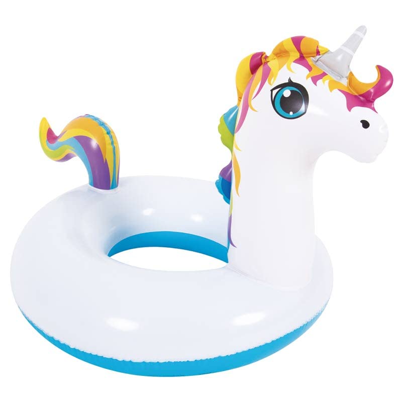 BLUE SKY - Boya Unicornio - Inflable - 069305 - Blanco - Plástico - 21 cm de diámetro - Juguete para niños - Juego al Aire Libre - Piscina - A Partir de 4 años