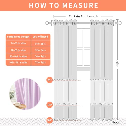Image of XiDi Purple Blackout Curtains for Kids Girls Bedroom 2 Panels 90 Inches Long Star Cut Out Nursery Curtain Princess Mermaid Wall Decor Room Darkening Double Layer Window Drapes Grommet W52 x L90