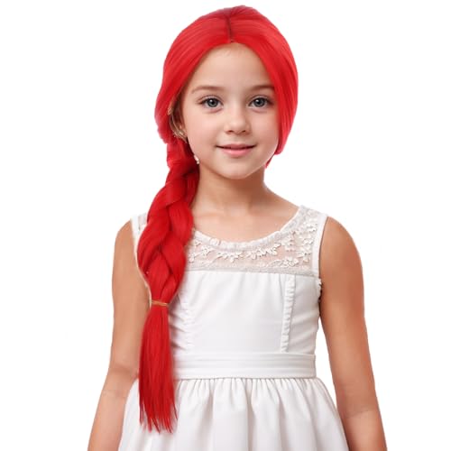 Image of Red Wig Red Braid Wig Daily Party Halloween Cosplay Wigs