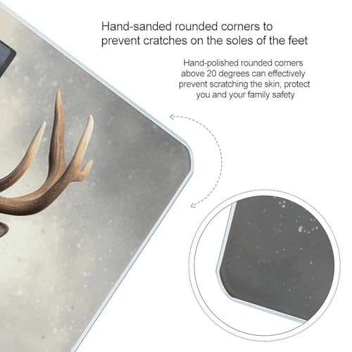 Báscula digital para baño con diseño ciervo de cristal templado miniatura 4