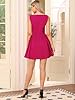 Allegra K Sleeveless Mini Dress for Women Boat Neck 2025 A Line Office Work Dresses Hot Pink S #1