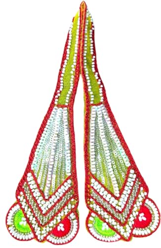 Image of Partish Laddu Gopal Heavy Dress for Janmashtmi with Mukut and Patka l Ladoo Gopal Dress l Bal Gopal l Kanha Ji Thakur Ji Heavy Dress (Size 2, Red)