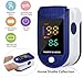 Finger Pulse Oximeter Larger Display Blood Oxygen Monitor with Batteries and Lanyard Included Fingertip Pulse Oximeter Color: Navy Blue
