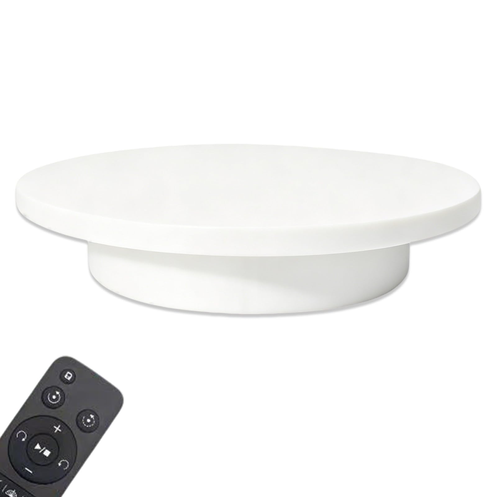 Supporto espositivo girevole motorizzato per vetrine di negozi White | Rotazione a 360°, diametro 60 cm / carico 100 kg, cavo di alimentazione 1,5 m, velocità regolabile: 40–120 s/giro