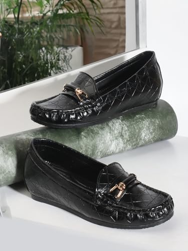 Image of Carlton London Women Comfortable Slip On Flat Loafer Ballet with Heels, for Party and Wedding, Casual and Formal Occasions