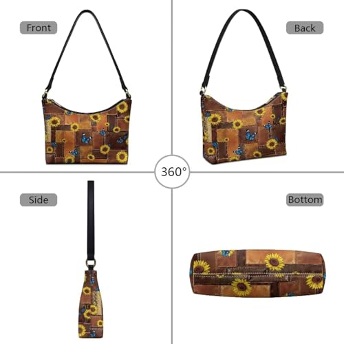Image of Handbag for Women Leather Underam Shoulder Bag with Zipper Fashion Work Purse Waterproof Travel Wallet
