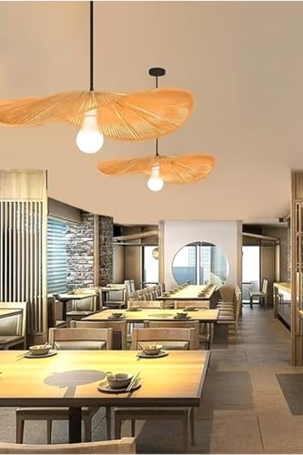 KONTARBOOR Suspension luminaire Bohème en corde, couleur Beige 40 x12 cm.Luminaire d'intérieur