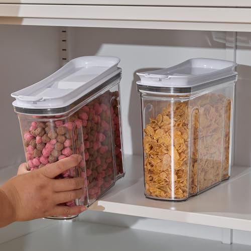 Image of Cereal Containers Storage Set, Airtight Food Storage Container with Lid 3.5L,2PCS BPA-FREE Plastic Pantry Organization Canisters for Rice Cereal Flour Sugar Dry Food in Kitchen