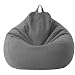 Hiyfe Rivestimento per poltrona a pouf, copridivano senza imbottitura, per esterni, gonfiabile, lavabile, ultra morbido, non riempita, per adulti e bambini, grigio, dimensioni: 80 x 90 cm