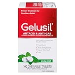 Gelusilยฎ Antacid Chewable Tablets - 100 Count, Fast Relief of Upset Stomach, Heartburn, Acid Indigestion, Bloating and Gas, Mint Flavor