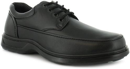 Freddy Mens Smart Shoes - Everyday Black School Shoe & Work Shoe with Lace-Up Fastening. Comfy Casual Lightweight Wide Fit Shoes for Men UK