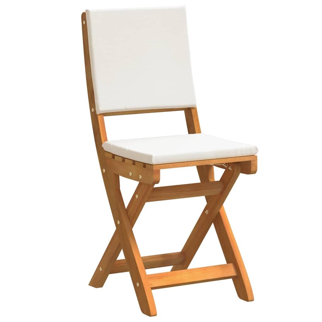Juego de muebles de bistró con cojines de 3 piezas de madera maciza de acacia barnizada, plegable, para balcón, terraza, jardín, con set de exterior resistente a la intemperie y cómodos
