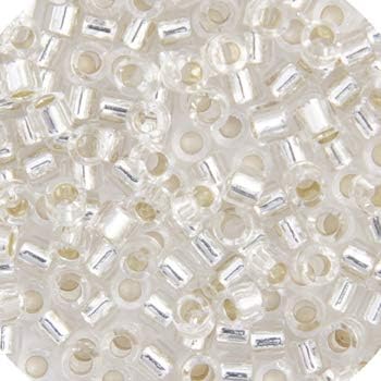 Miyuki Delica 8/0 RD 5.2gms Japanese Seed Beads - Crystal Silver Lined