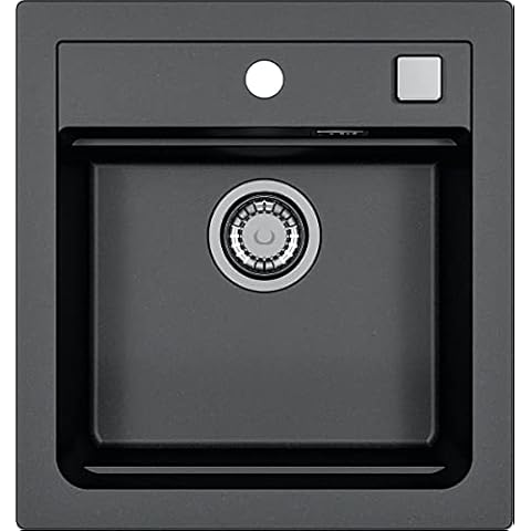 Alveus 1131990 ATROX 20 Granite Undercounter Kitchen Sink, Black Cover