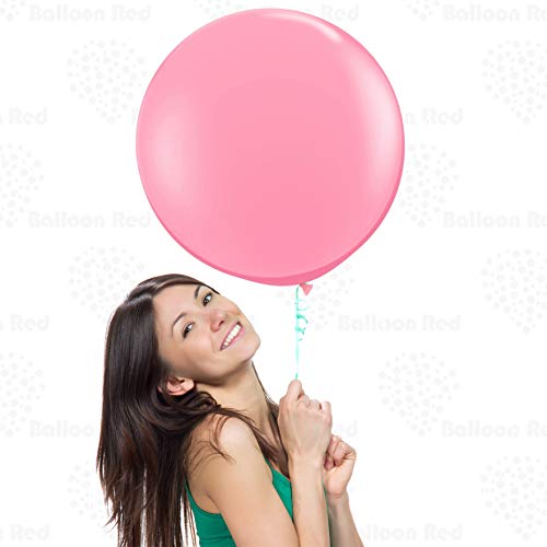 Image of AFTERLOON Biodegradable Balloons 6 pcs 18 Inch Orb Perfect Round Extra Large Light Baby Pink, Durable Thickened Strong Jumbo XL Big Helium Float, Baby Birthday Party Decorations