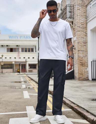 COOFANDY Men's Casual Cargo Pants Cotton Drawstring Athletic Jogger Sweatpants3