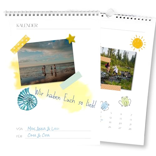 Bastelkalender A4 Blanko I Kalender zum Selbstgestalten (Jahresunabhänging) Schlichter DIY Fotokalender