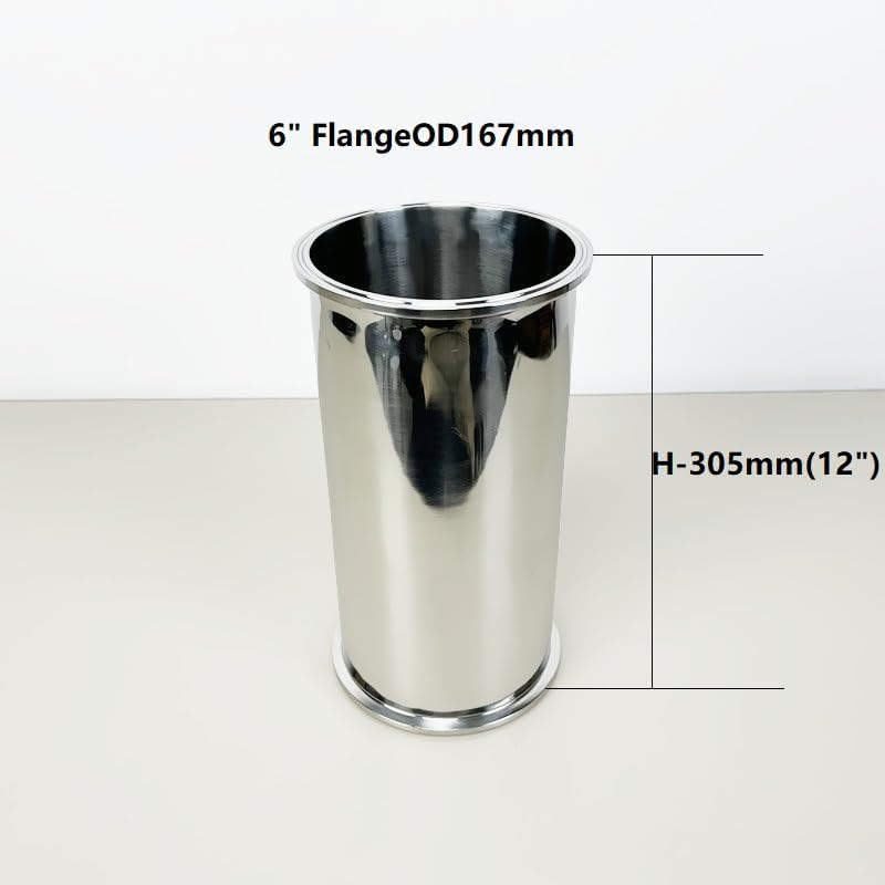 6" (152mm) OD167mm Tri-clamp Extraction Tank By High Pressure,Height 12"(305mm) Recovery Tank, Corrosion Resistant SS304
