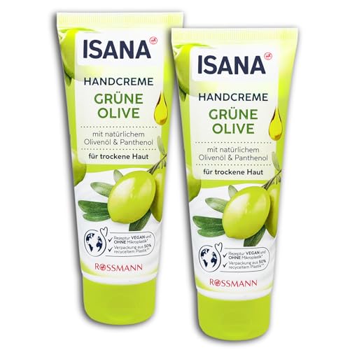 Crème pour les mains ISANA soin hydratant olive lot de 2 tubes de 100 ml
