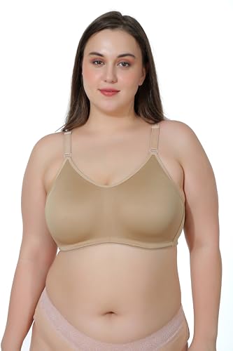 Image of MAROON Cotton Satin Blend Seamless Non Padded Non-Wired Full Coverage Women Minimizer Bra
