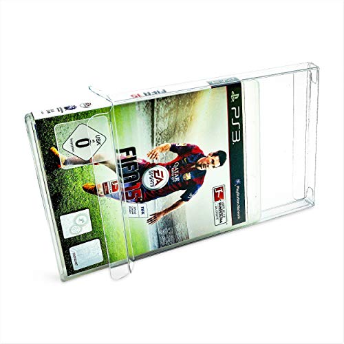 Reset Retro 20x Clear Protective Cases Suitable for Sony PlayStation 3 Games in OVP 0.3 mm Perfect Fit and Crystal Clear PET Reset Retro Game Protectors PS3-PS4-Blu-Ray Steelbook Cases-Box Dustproof