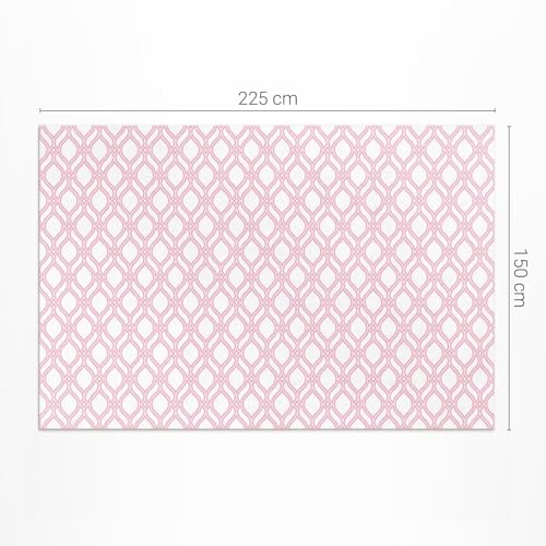 Tapis de jardin extérieur PVC imperméable rectangle 150x225 cm rose poudré