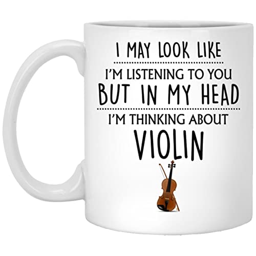 Violin Gift, Violin Mug, Funny Violin Gifts For Her, Women, Students, Teachers, Gift For Violinist, Violin Player, Playing My Violin Mug 11oz