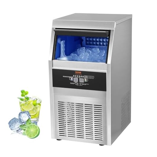 VEVOR Commercial Ice Maker Machine, 110-120LBS/24H with 33LBS Bin Stainless Steel Automatic Operation Under Counter Ice Machine for Home Bar, Include Water Filter, Scoop, Connection Hose