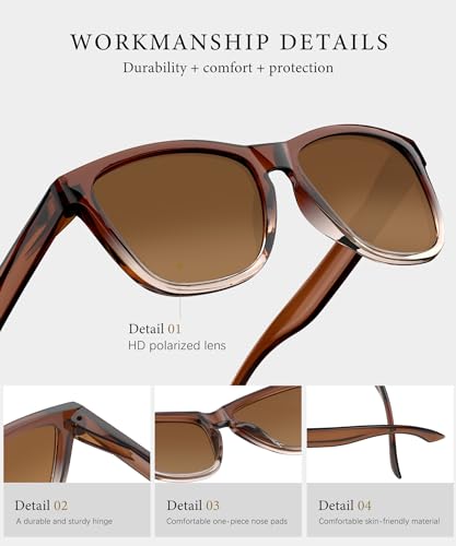 KALIYADI Womens-Sunglasses Polarized Sunglasses-Womens Trendy: Retro Sun Glasses with UV Protection for Travel Driving4