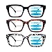 CLASAGA Progressive Multifocus Reading Glasses Retro Oversized Square Computer Readers for Women Men (3 mix color, 3, multiplier_x)