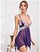 Avidlove Lingerie for Women Lace Babydoll Strap Chemise V N Sleepwear Honeymoon Nightwear Purple