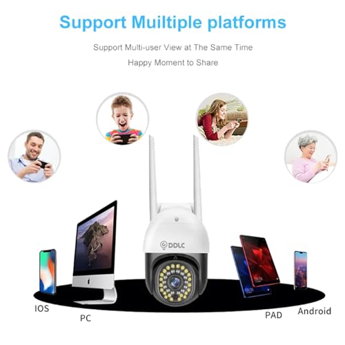 Image of DDLC 5MP WiFi PTZ Security Camera for Home Outdoor | Full HD | 360 Rotation | Color Night Vision | Motion Detection | Two Way Audio | Wireless Home CCTV with Mobile App V380 Pro (Black PTZ)