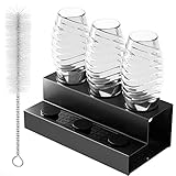 Flaschenhalter SodaStream Waysroma, 3er Abtropfhalter Flaschen aus Edelstahl für Crystal, Easy, Fuse, Emil Flaschen mit Herausnehmbare Abtropfwanne Flaschenbürste