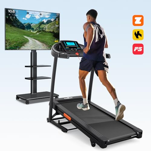 Image of THERUN Incline Treadmill, Treadmills for Running and Walking, 400 lbs Weight Capacity Folding Treadmill with 0-16% Auto Incline, Wide Belt, 4.0 HP, App, Heart Rate