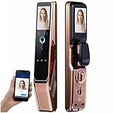 XUCS Smart Door Electronic Lock, Keyless Entry Fingerprint Front Door Lock, Palmprint Lock with Handle, AI Intelligent Living Body Recognition, Automatic Anomaly Detection, for Home, Office