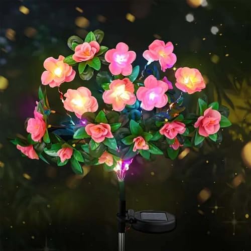Lámpara solar de jardín de azalea con encendido automático para decoración del patio 6