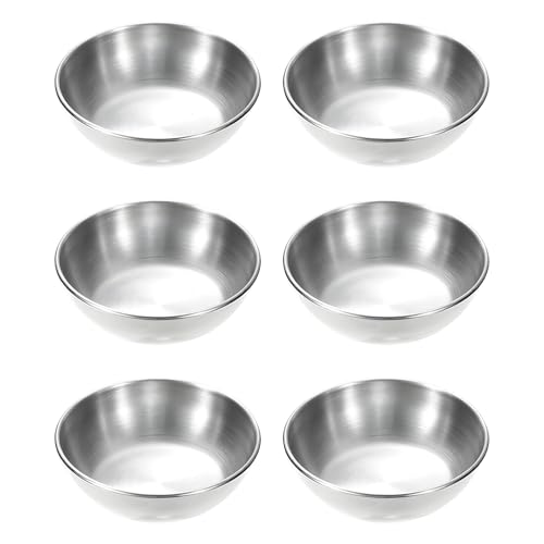 Jicyor Silber Edelstahl Dipschalen Lein，6 Stücke Silber Edelstahl...