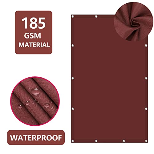 Voile anti-UV en polyester rouge vin 1,8x4m avec cordes pour terrasse