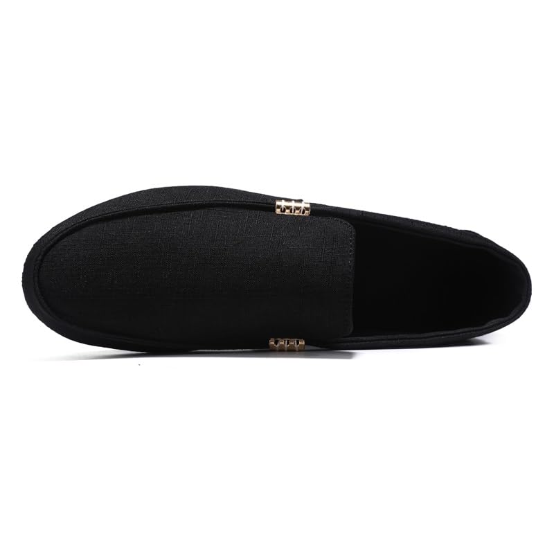 Men's Loafers Round Toe Cloth Loafer Shoes Slip Resistant Lightweight Anti-Slip Party Slip-ons3