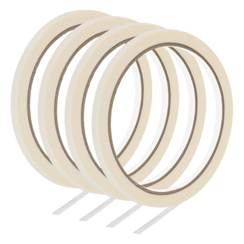 Image of PATIKIL Masking Tape 0.2 Inch Wide, 4 Roll 22 Yard Painters Tape Bulk No Residue Craft Tape for Wall Painting Labeling Car Painting Home DIY Flower Crafts Decoration, Beige