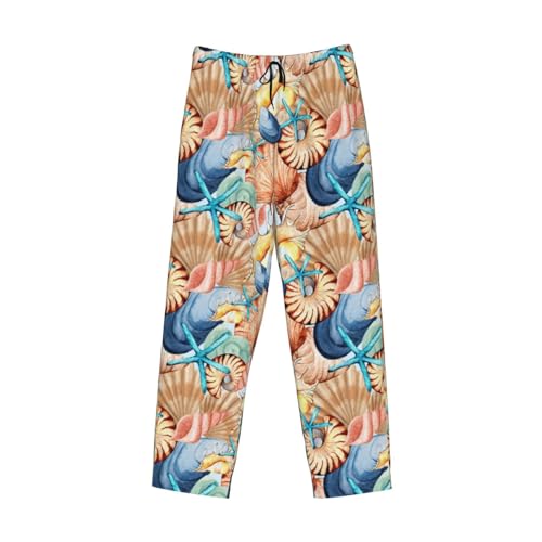 Seashell Mens Pajama Pants Cozy Lounge Baggy Lightweight Pj Pants Lounge Bottoms With Elastic Waist4