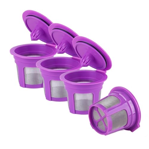 Haetyly 4 Pack Reusable K Cups Coffee Filters, Compatible with Keurig Brewers 1.0 and 2.0Coffee Makers - Universal Kcup Filters