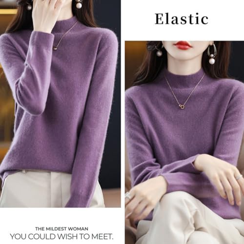 2026 New Cashmere Sweaters for Women, Curablity Women's Turtleneck Sweater Long Sleeves Knit Solid, Evy Turtleneck Sweater3