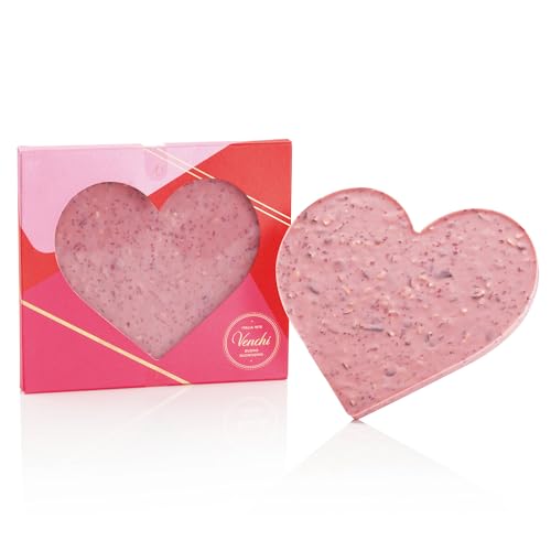 Venchi - Brutto&Buono Rosa, Placa Artesanal de Chocolate Blanco con Frambuesa y Almendras, Sin Gluten, 300 g, Idea de regalo para el Día de la Madre