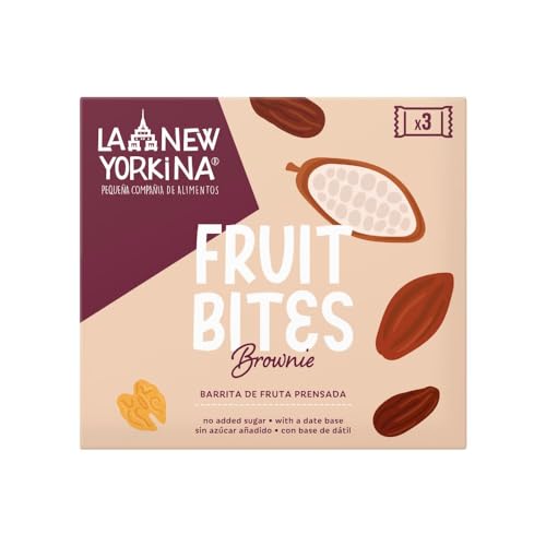 La Newyorkina Barritas Sin Gluten y Sin Azúcar Añadido de Fruta y Frutos Secos Sabor Brownie 3 x 35g