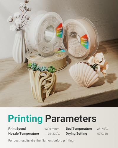 Image of PLA+ Matte Filament 1.75mm, Soft Matte Finish, Reduced Layer Lines, 1KG (2.2lbs) 3D Printer PLA Filament, Dimensional Accuracy + /- 0.02 mm, Ash Grey