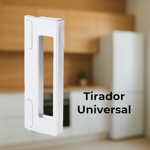 Recamania Türgriff Kühlschrank Universal | Kühlschrankgriff | Schraubenabstand 9,5 bis 17 cm | Kühlschrank und Gefrierschrank geeignet | Weiß