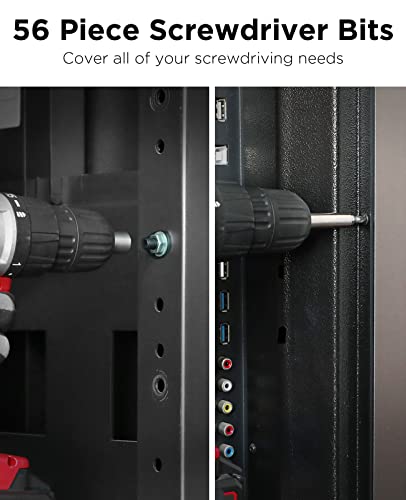 AVID POWER 100PCS Titanium Twist Brad Point Drill Bits Set for Metal, Wood, Concrete and Masonry, Drill and Screwdriver Bits Combo Kit with Case