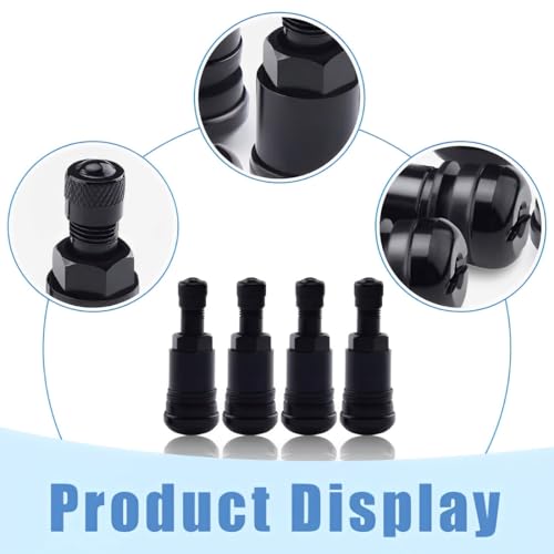 AOEVUIR 4 Pcs Schwarz Metallventile Felgenventil Metall Stahlventile Metallventile Felgenventil Auto Luftventil Auto Autoreifen Ventil Metallventil Felgen Ventile Reifenventil Metall Autoventil Metall